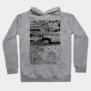 Fluid Dynamics Doodle Black Hoodie